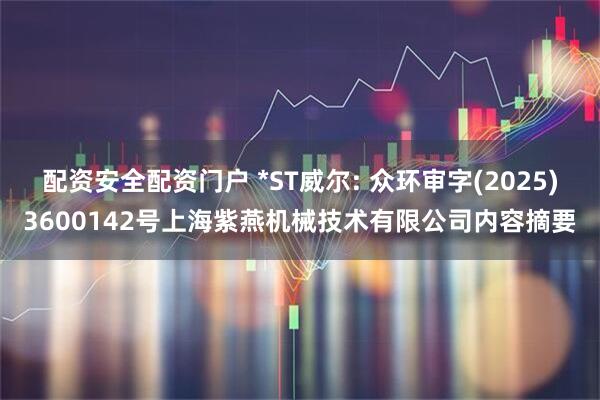配资安全配资门户 *ST威尔: 众环审字(2025)3600142号上海紫燕机械技术有限公司内容摘要